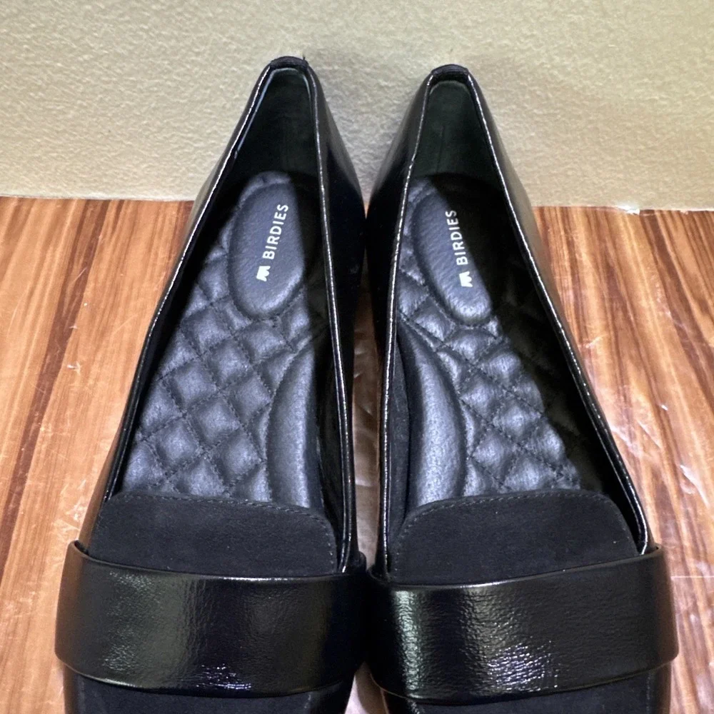 Birdies Sparrow Loafer Size 7.5 Black Licorice Suede‎ Point Toe - Picture 6 of 9